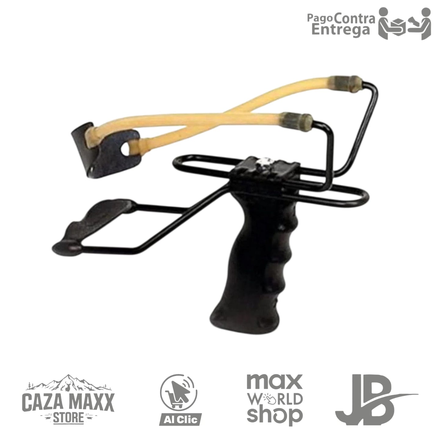 Tirachina cauchera resortera acero con con soporte