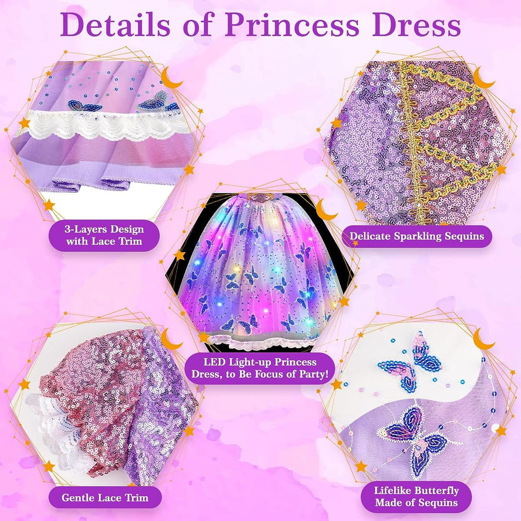 DISFRAZ DE PRINCESA ILUMINADO PARA NIÑAS