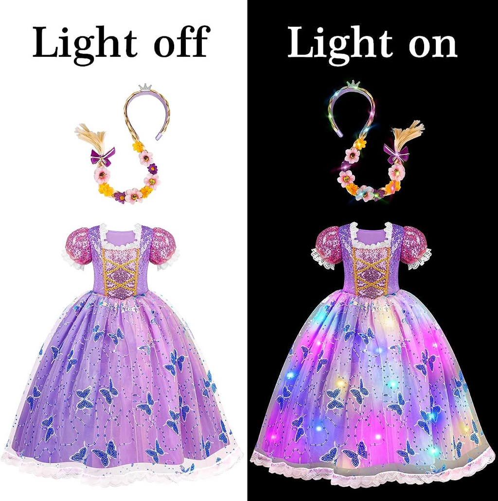 DISFRAZ DE PRINCESA ILUMINADO PARA NIÑAS