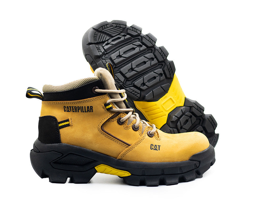 BOTAS CATERPILLAR UNISEX EN CUERO 100% GENUINO CON PUNTERA 600V