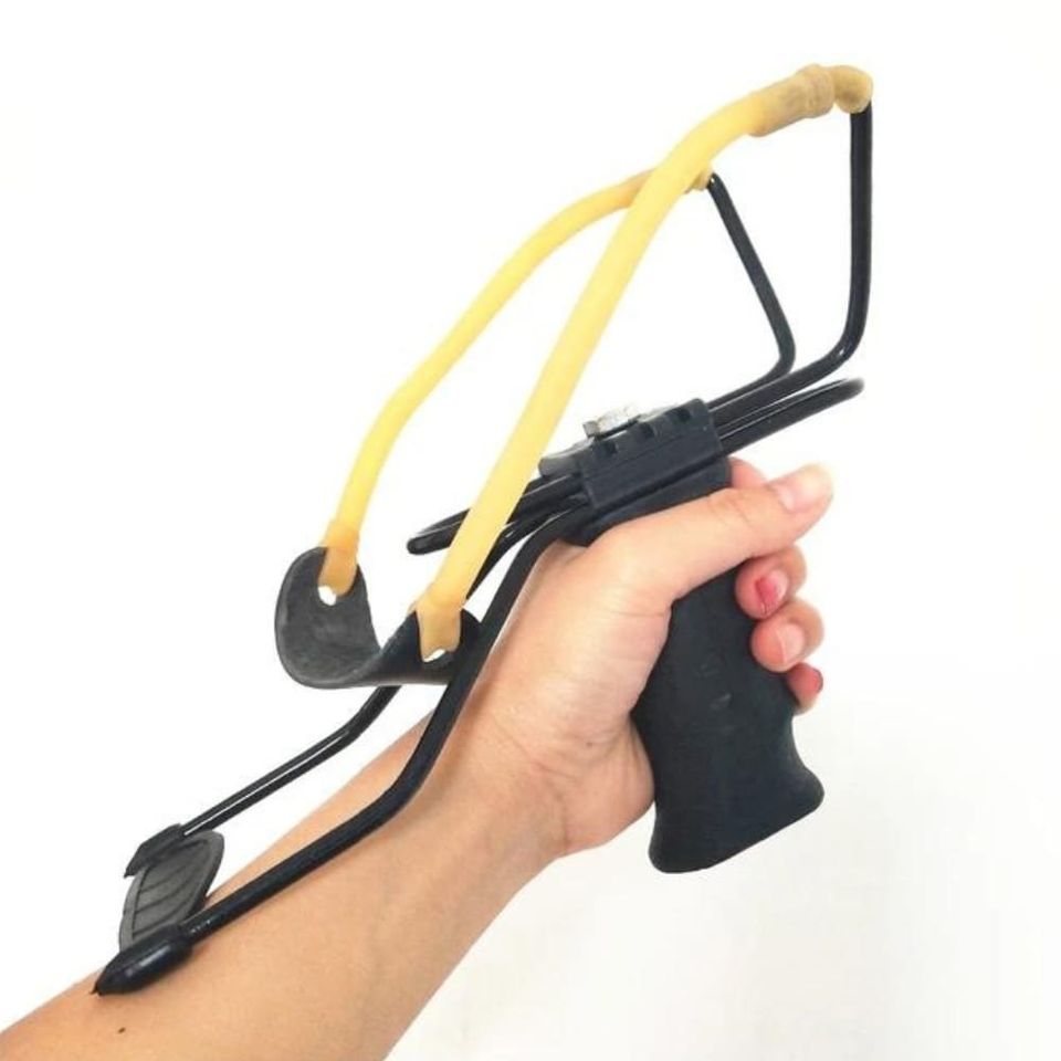 Tirachina cauchera resortera acero con con soporte