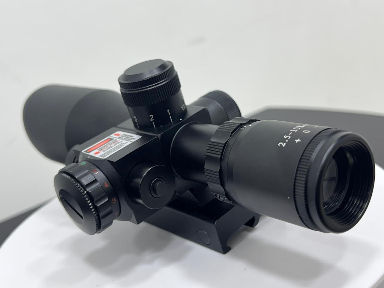 Mira telescópica ACCURATE 2.5-10X40 Láser Rojo para riel 22