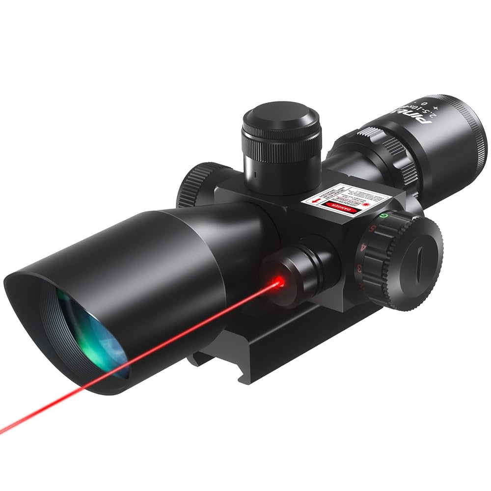 Mira telescópica ACCURATE 2.5-10X40 Láser Rojo para riel 22