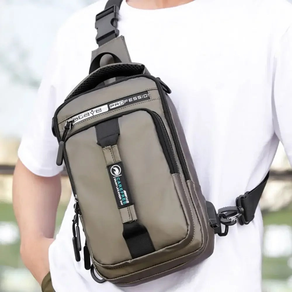 BOLSO MANOS LIBRES PARA CABALLERO DE CRUZAR IMPERMEABLE