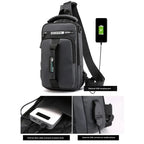 BOLSO MANOS LIBRES PARA CABALLERO DE CRUZAR IMPERMEABLE