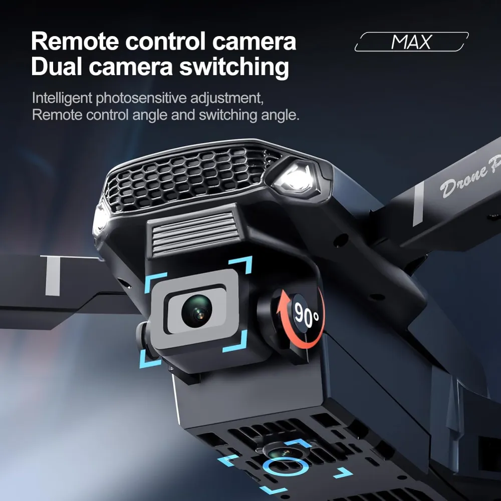 DRONE CON CÁMARA 4K, DUAL PLEGABLE COLOR NEGRO E88 PRO