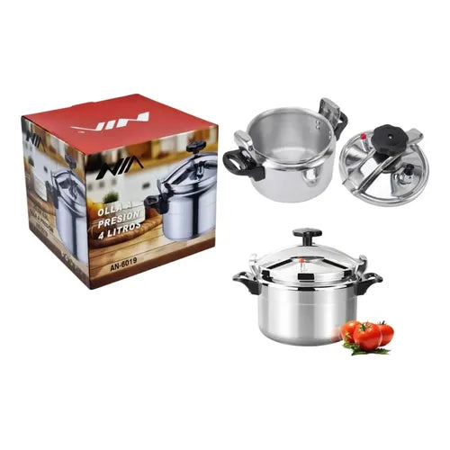 OLLA A PRESIÓN DE ALUMINIO ALTA RESISTENCIA CON SISTEMA DE CIERRE SEGURO PARA COCINA