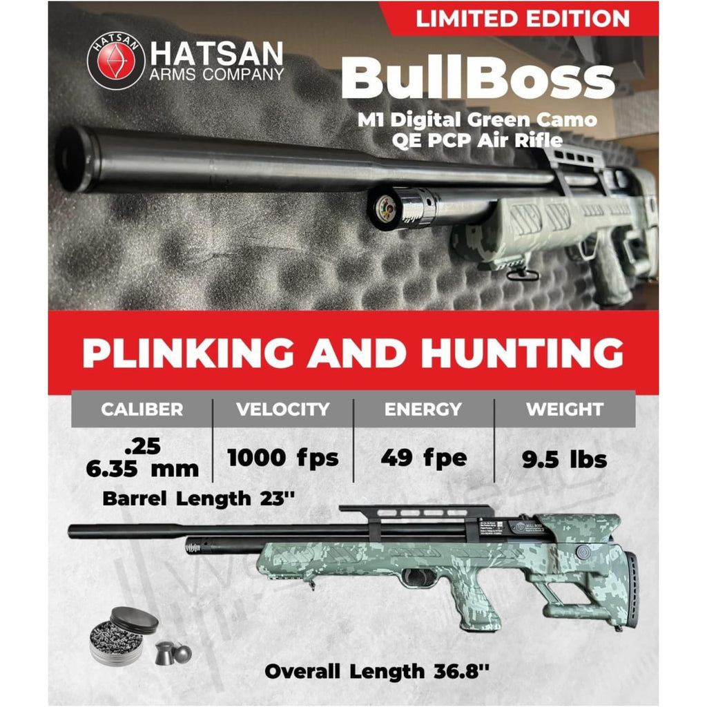 RIFLE PCP HATSAN BULLBOSS QE EDICIÓN LIMITADA MULTI-TIRO 9X