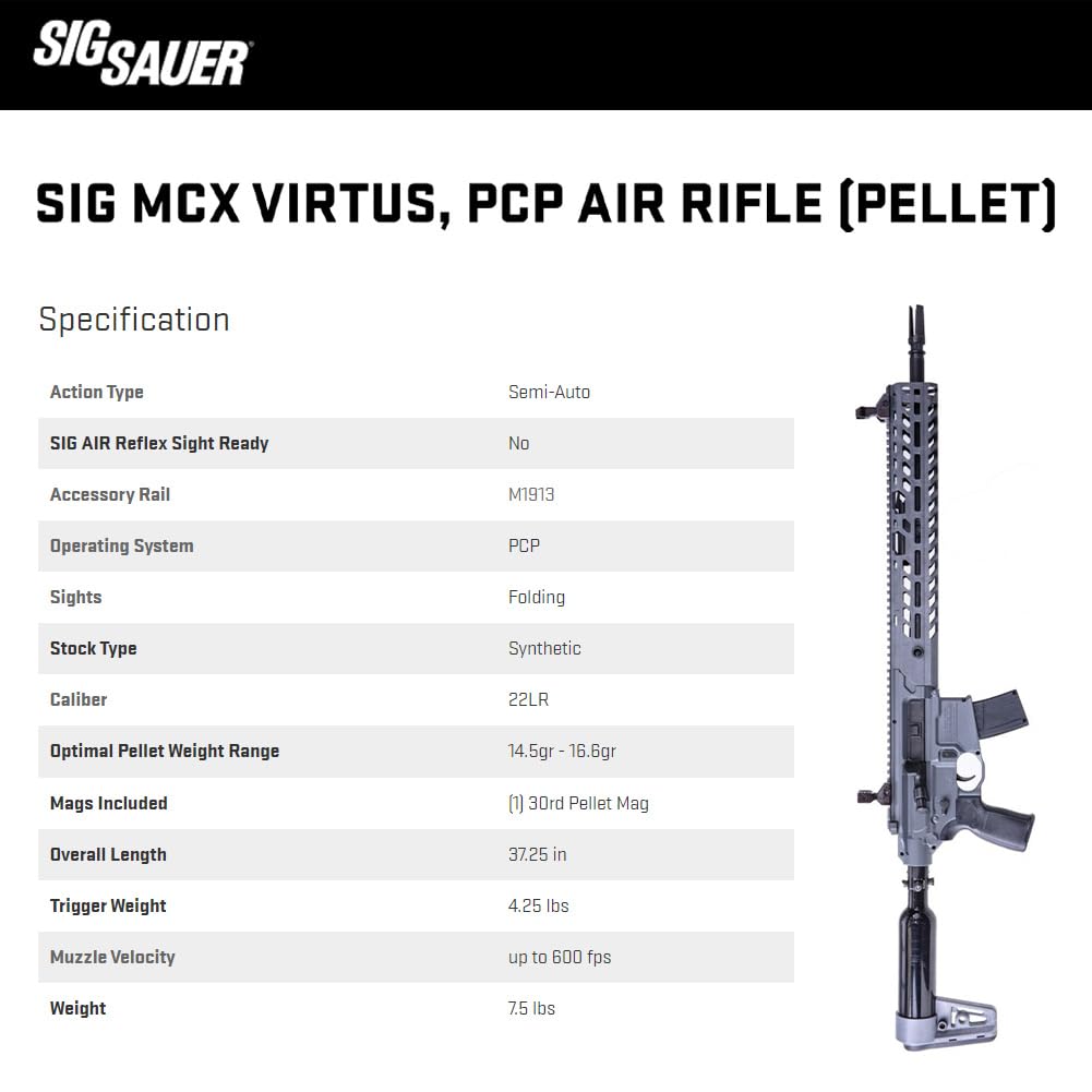 RIFLE PCP SIG SAUER MCX VIRTUS SEMI-AUTO 30X
