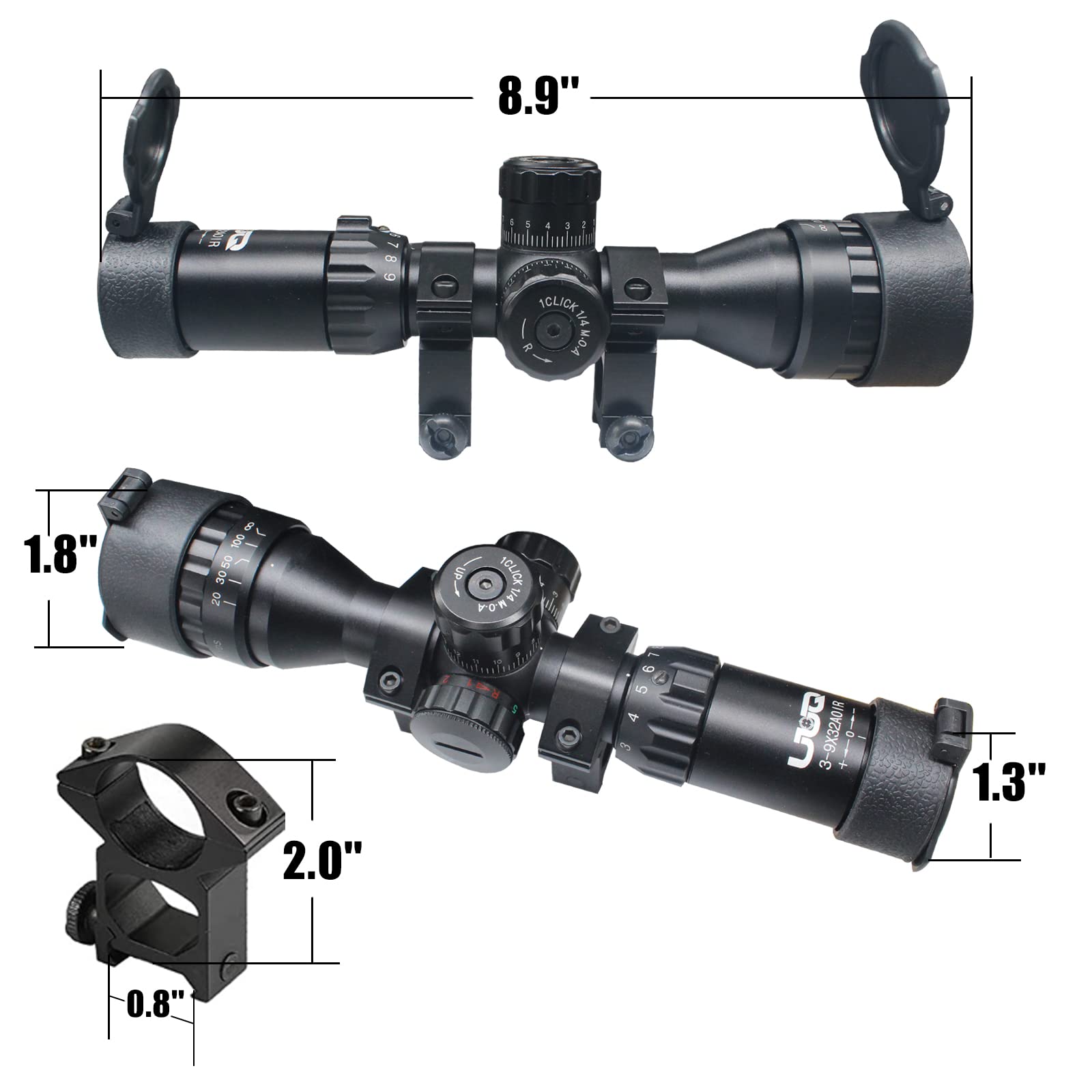 MIRA UUQ 3-9X32 AO PARA RIEL 20 mm