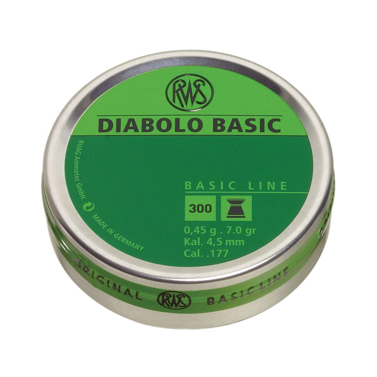 DIABOLOS RWS DIABOLO BASIC CALIBRE 4.5 DE 300 UNIDADES