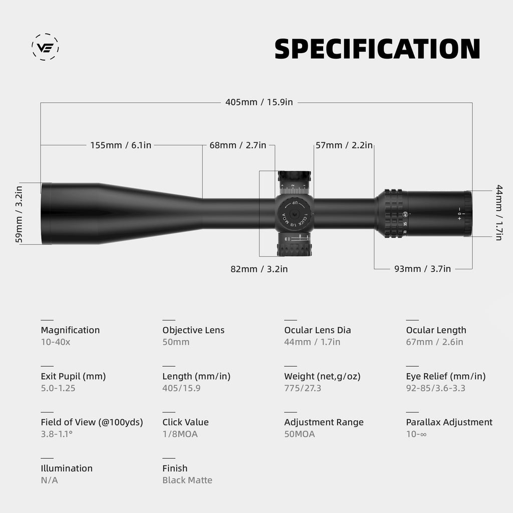MIRA VECTOR SENTINEL 10-40X50 PARA RIEL 20 mm