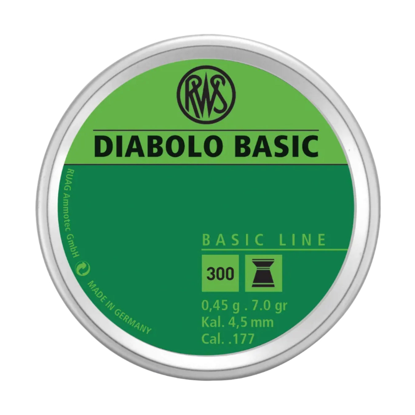 DIABOLOS RWS DIABOLO BASIC CALIBRE 4.5 DE 300 UNIDADES