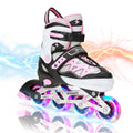 PATINES EN LÍNEA AJUSTABLES CON LUCES INTERMITENTES, PATINES CON RUEDAS LUMINOSAS PARA NIÑOS