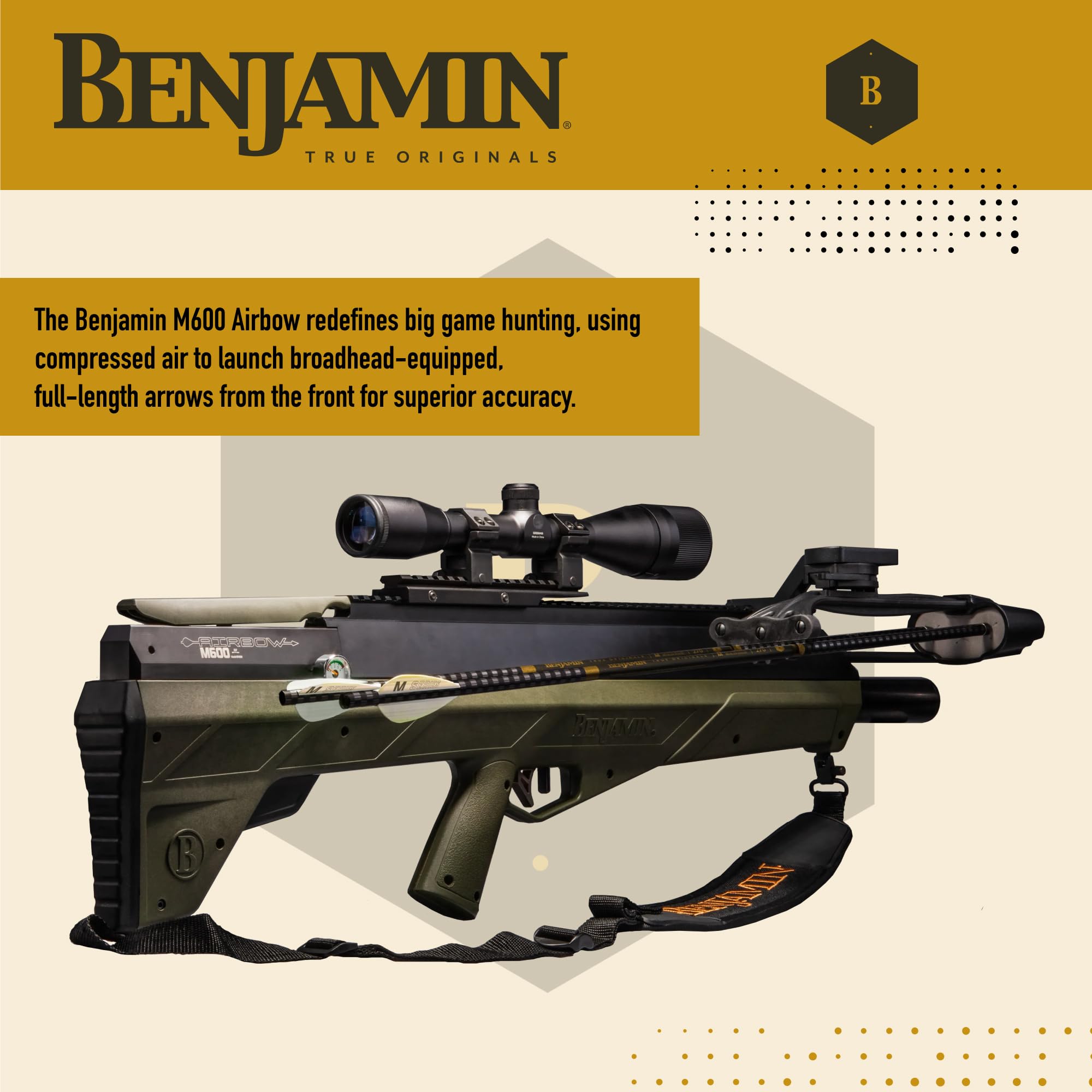 RIFLE PCP BENJAMIN AIRBOW M600 DE FLECHAS MONO-TIRO
