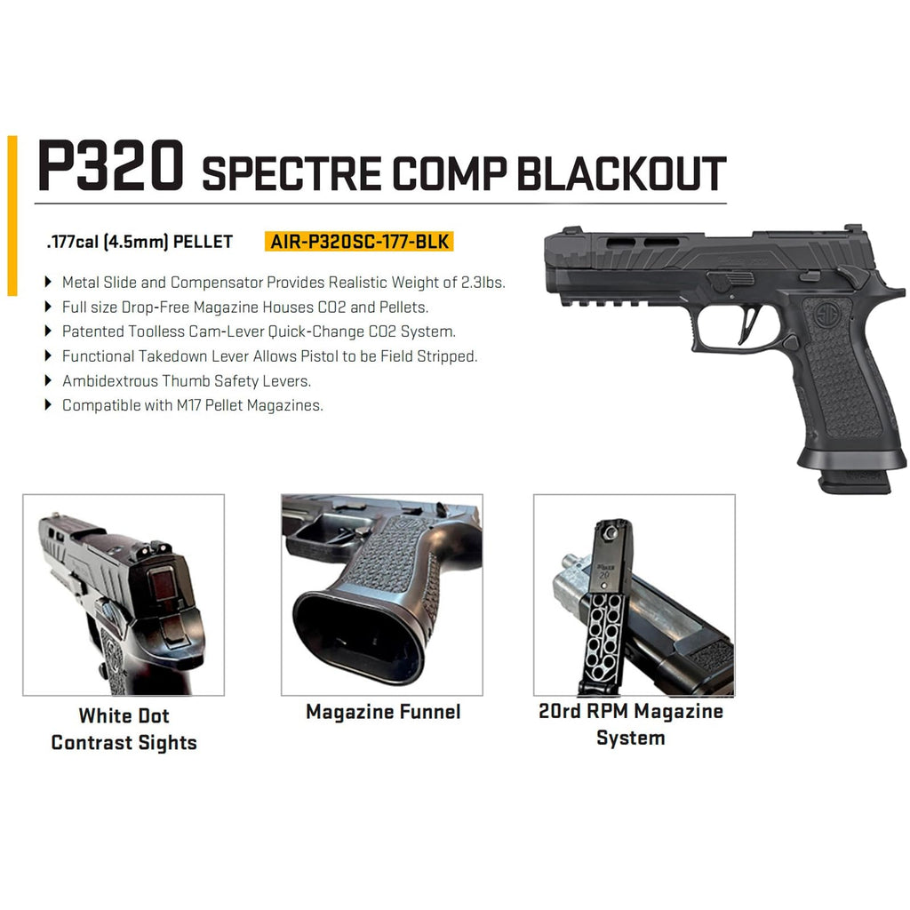 PISTOLA CO2 SIG SAUER P320 SPECTRE SEMI-AUTO 20X