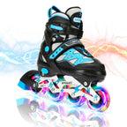 PATINES EN LÍNEA AJUSTABLES CON LUCES INTERMITENTES, PATINES CON RUEDAS LUMINOSAS PARA NIÑOS