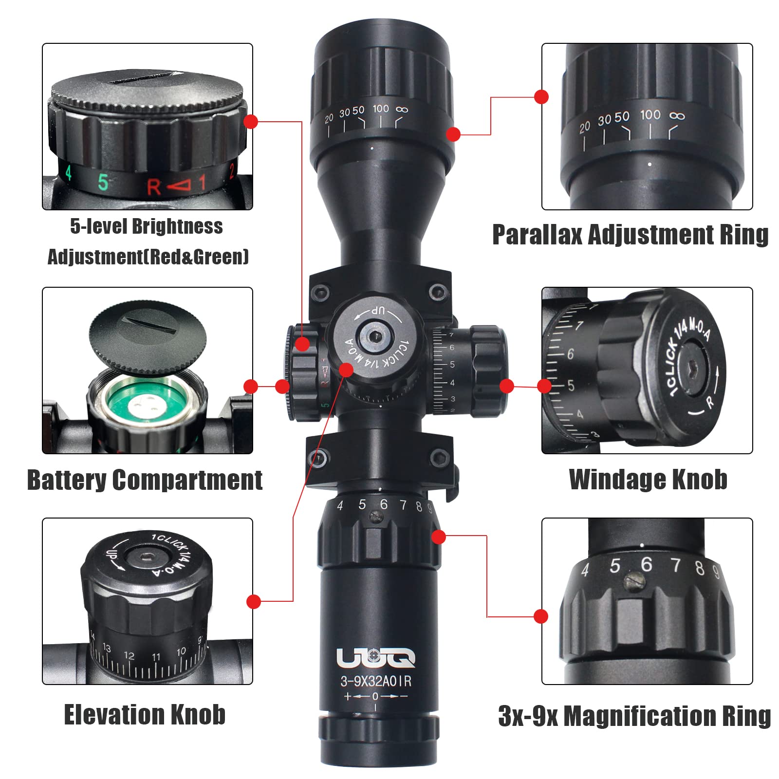 MIRA UUQ 3-9X32 AO PARA RIEL 20 mm