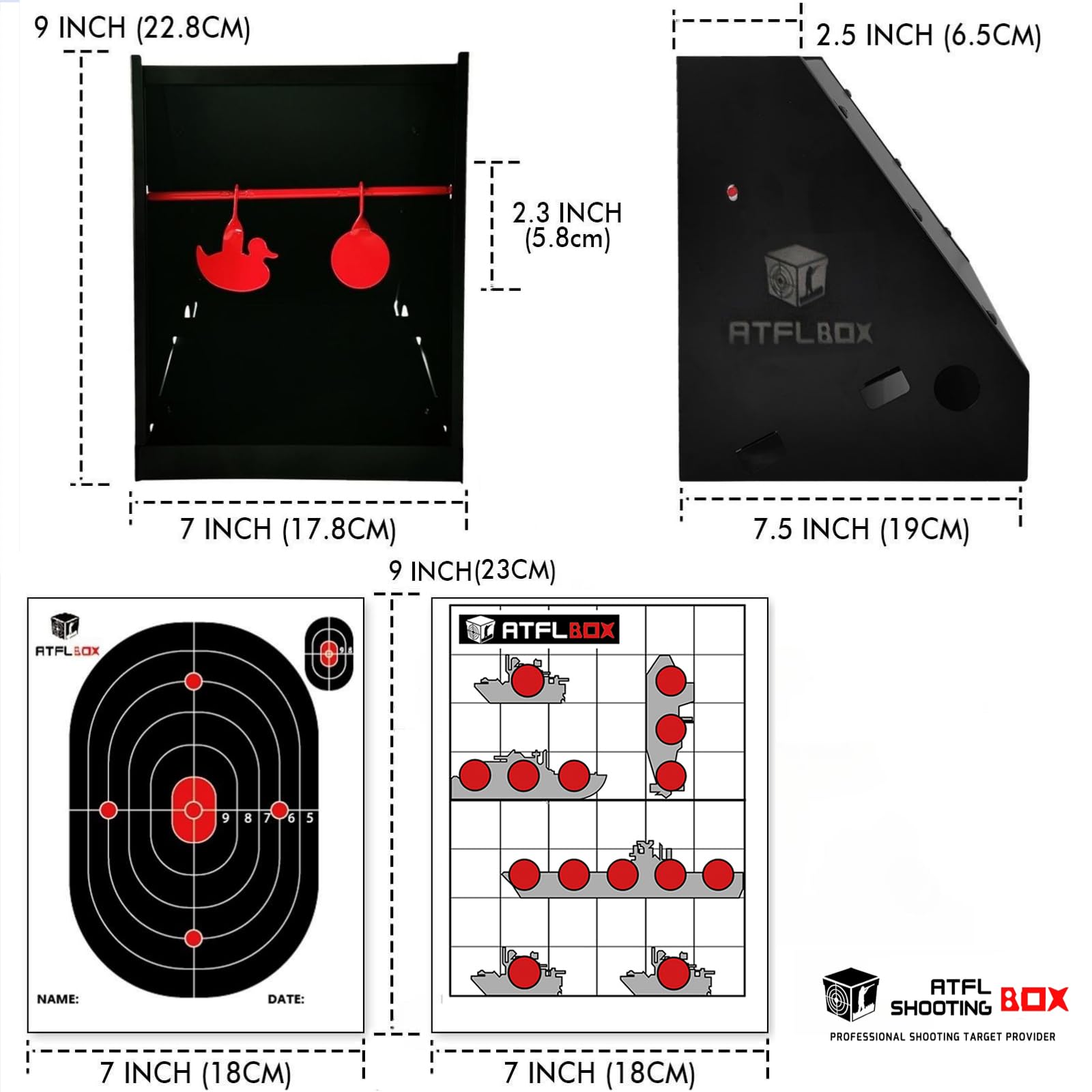 TRAMPA DE TIRO ATFLBOX DE 7 X 9 PULGADAS