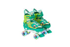 PATINES DE CUATRO RUEDAS CON DISEÑO DE DINOSAURIO Y RUEDAS LUMINOSAS PARA NIÑOS Y NIÑAS.
