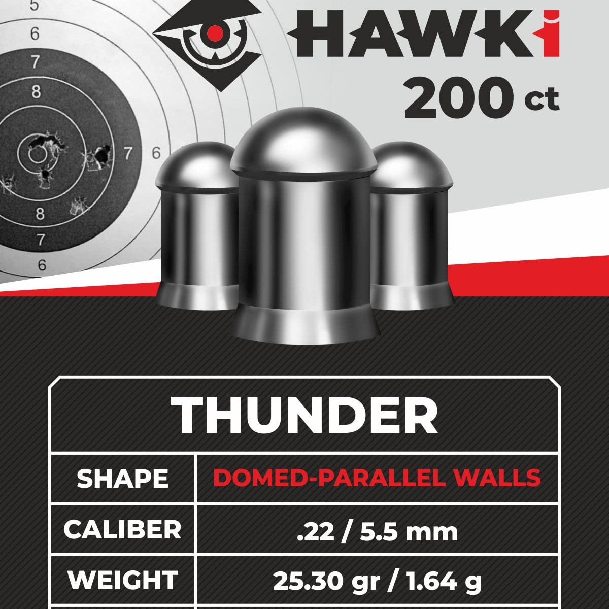 DIABOLOS HAWKI THUNDER CALIBRE 5.5 DE 200 UNIDADES