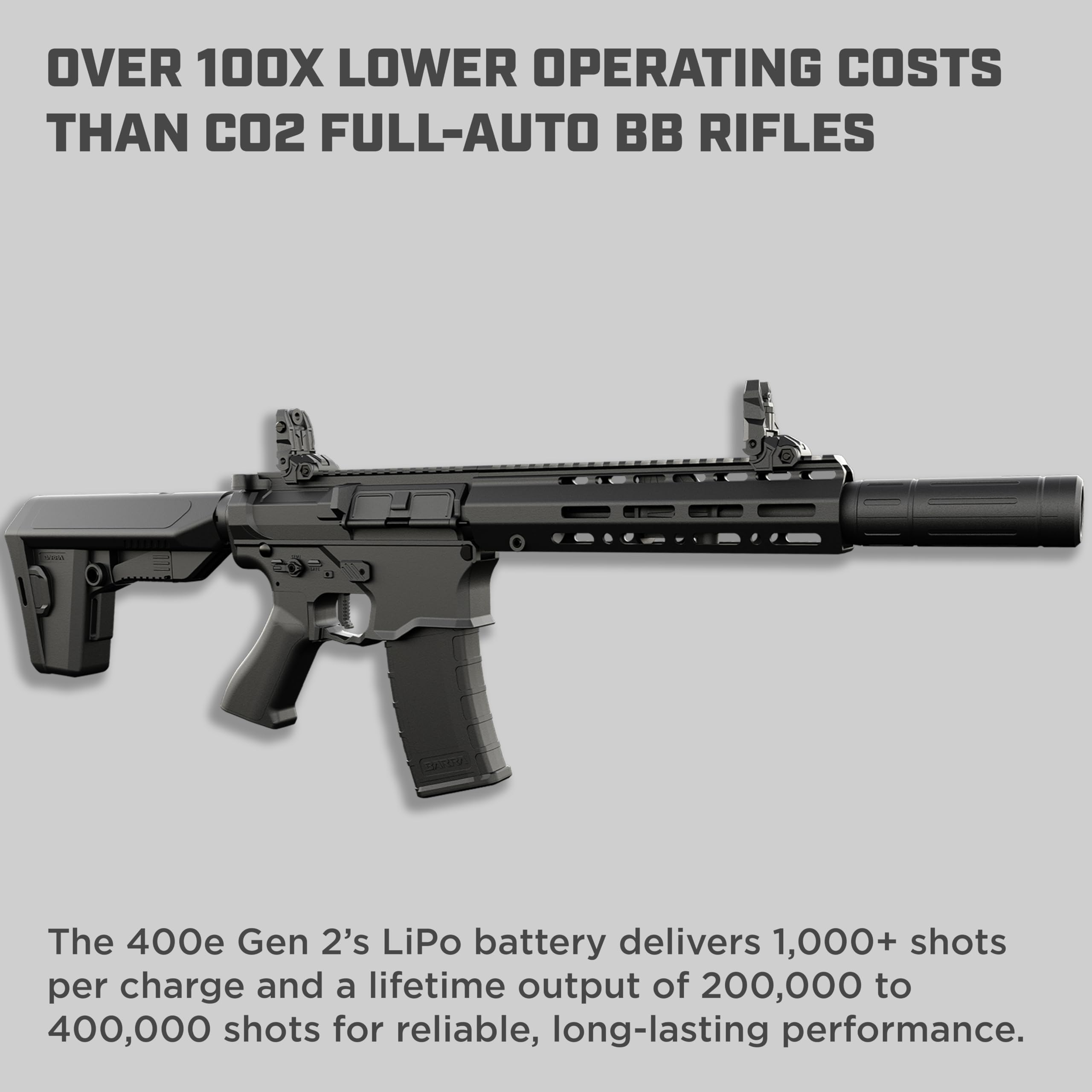 RIFLE AEG BARRA 400E GEN2 AUTOMÁTICO 100X