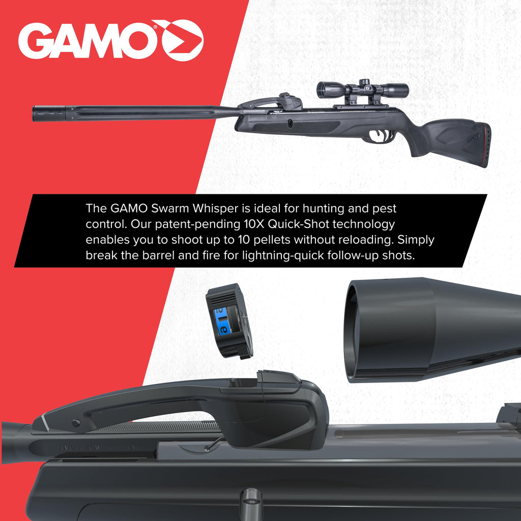 RIFLE NITRO PISTÓN GAMO SWARM WHISPER MULTI-TIRO 10X