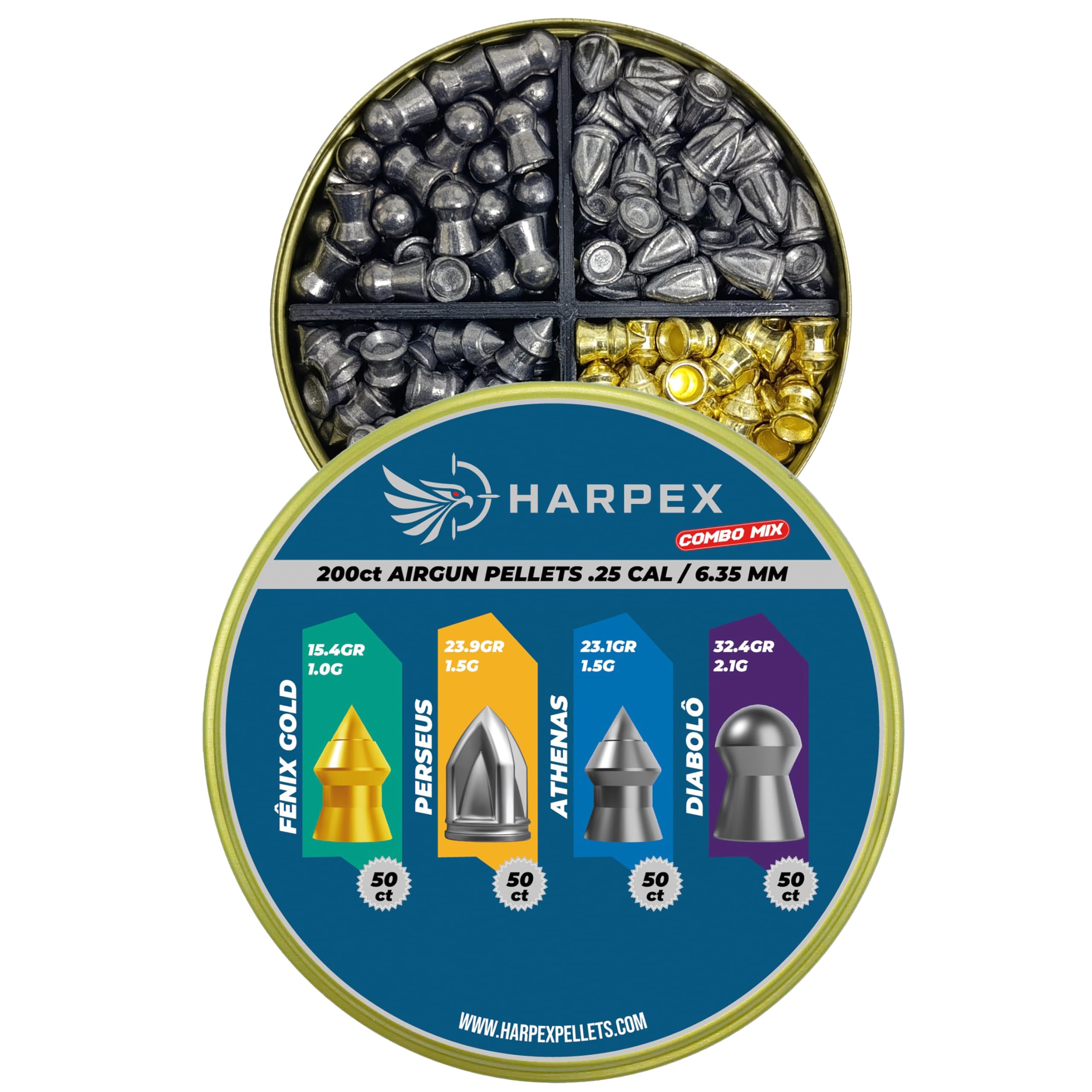 DIABOLOS HARPEX MEZCLA CALIBRE 6.35 DE 200 UNIDADES