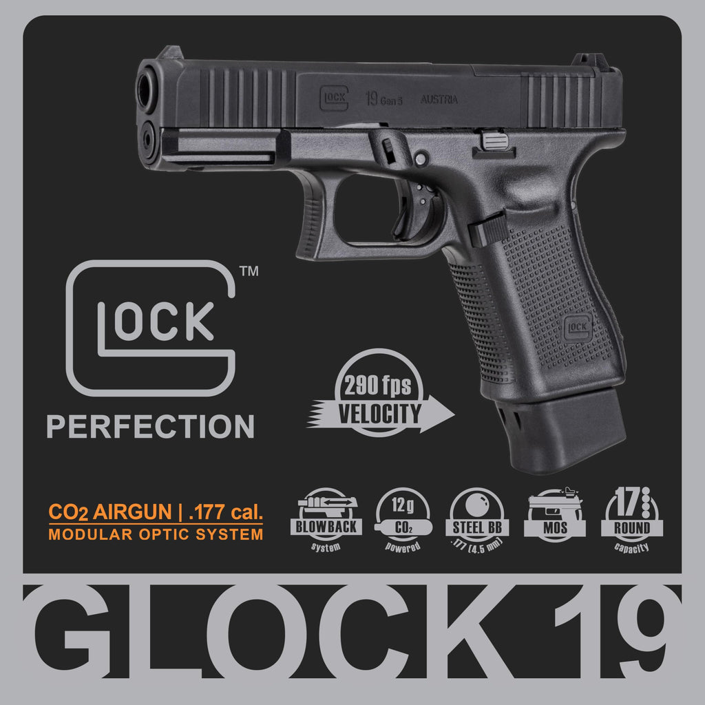 PISTOLA CO2 UMAREX GLOCK 19 GEN 5 SEMI-AUTO 17X