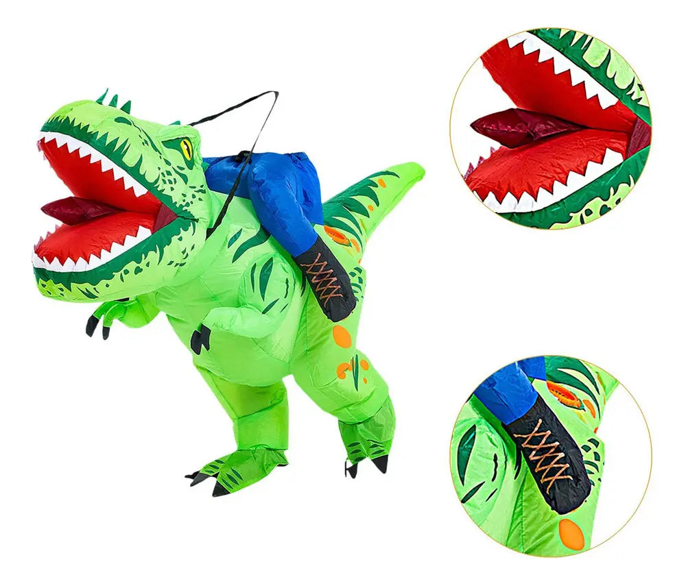 DISFRAZ INFLABLE DE DINOSAURIO MONTADO PARA NIÑO