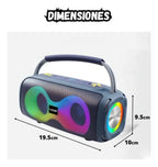 PARLANTE PORTÁTIL KP-812 BLUETOOTH DOBLE BOCINA LUCES RGB