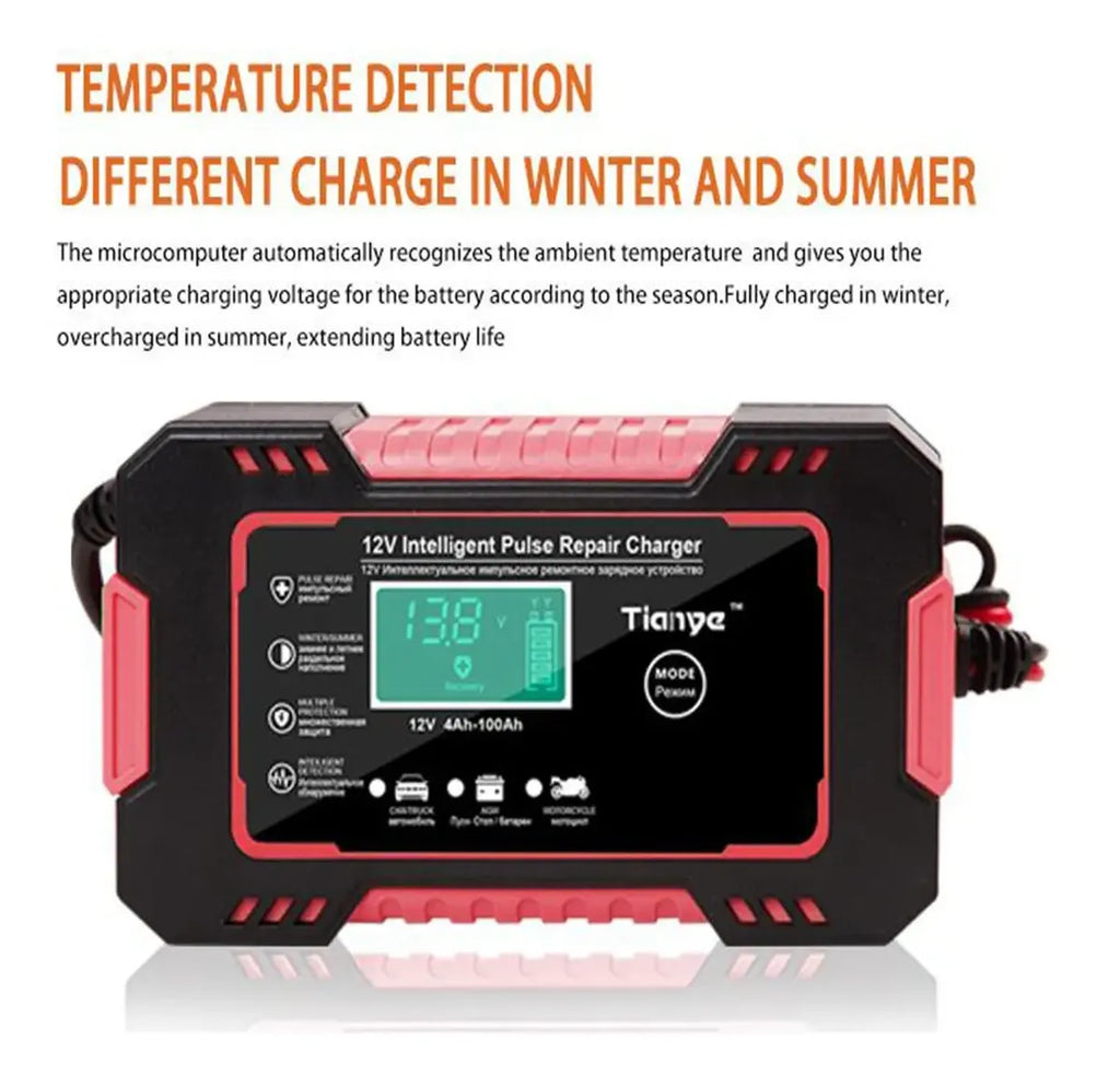 CARGADOR DE BATERÍA DE COCHE INTELIGENTE 12V 8A 24V