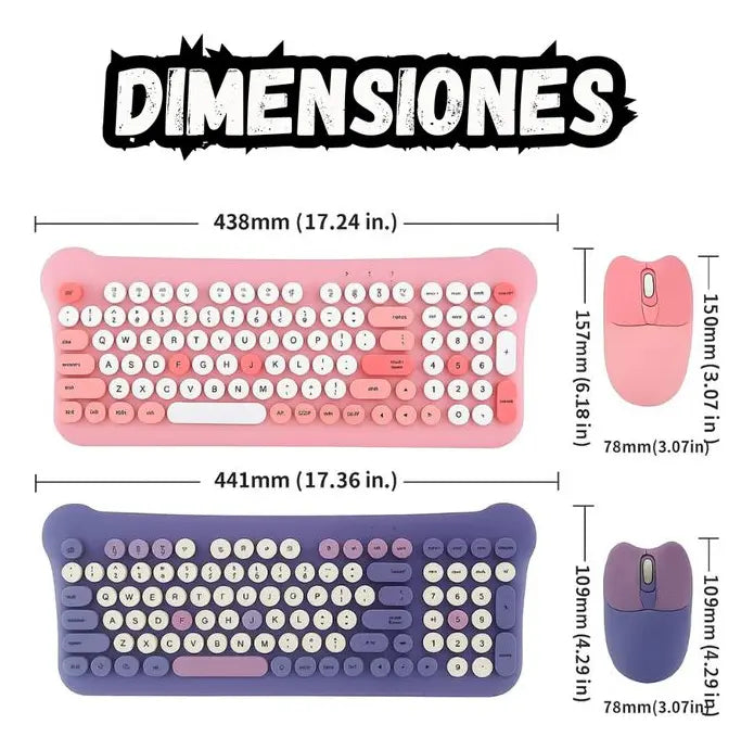 COMBO TECLADO DISEÑO GATO + MOUSE INALÁMBRICO AS-212