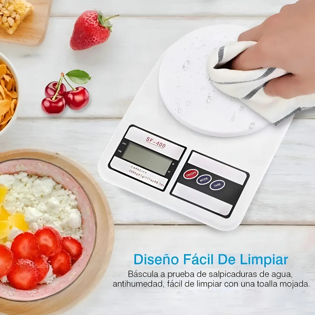 BALANZA GRAMERA DE COCINA DIGITAL GENÉRICA SF-400 BLANCA
