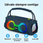 PARLANTE PORTÁTIL KP-812 BLUETOOTH DOBLE BOCINA LUCES RGB