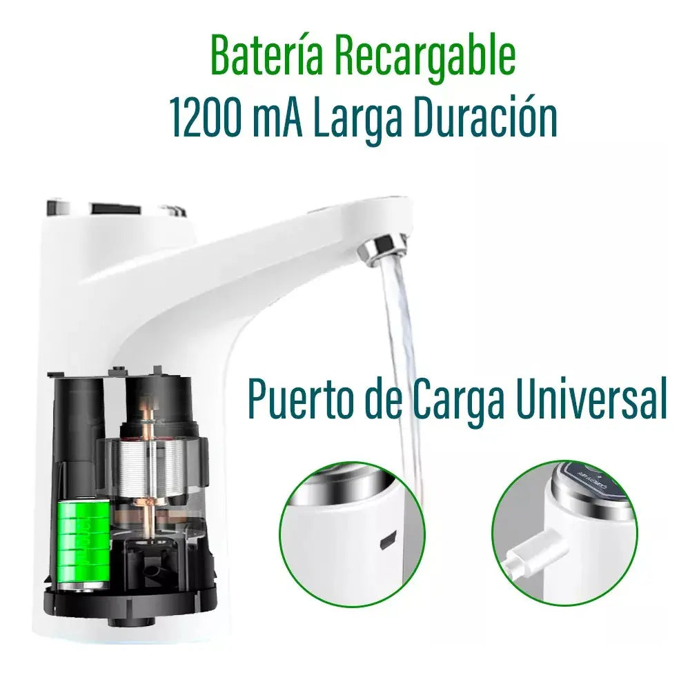 DISPENSADOR DE AGUA AUTOMÁTICO BOMBA PRO RECARGABLE USB