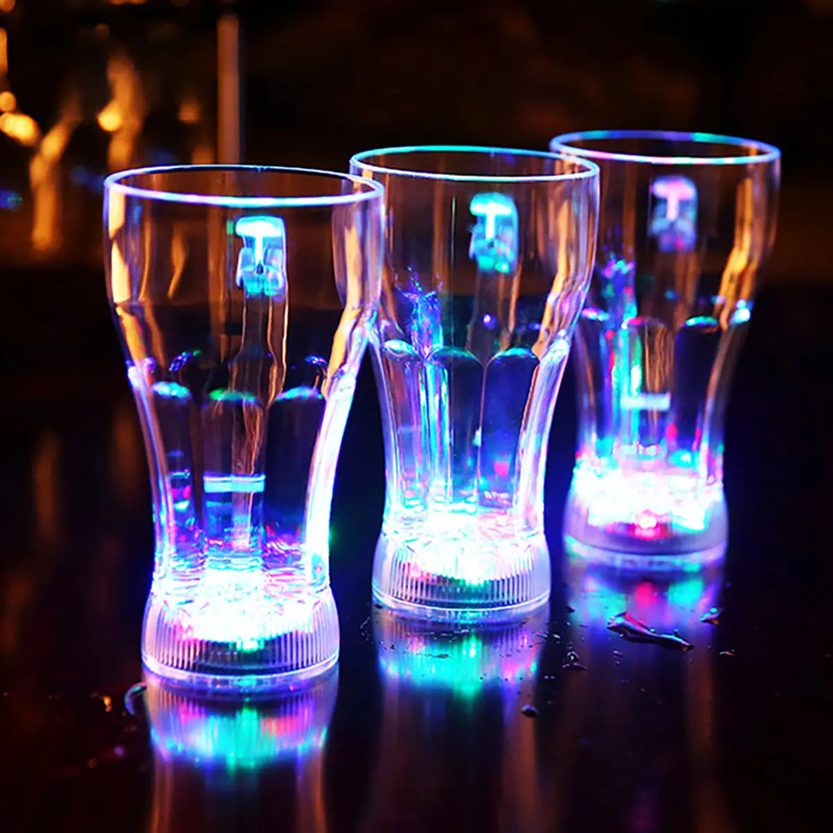 VASOS LED DE FIESTAS TAZA ILUMINADA CON LUZ DE AGUA PARA BEBER HALLOWEEN NAVIDAD BODA