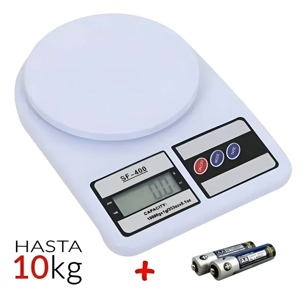 BALANZA GRAMERA DE COCINA DIGITAL GENÉRICA SF-400 BLANCA