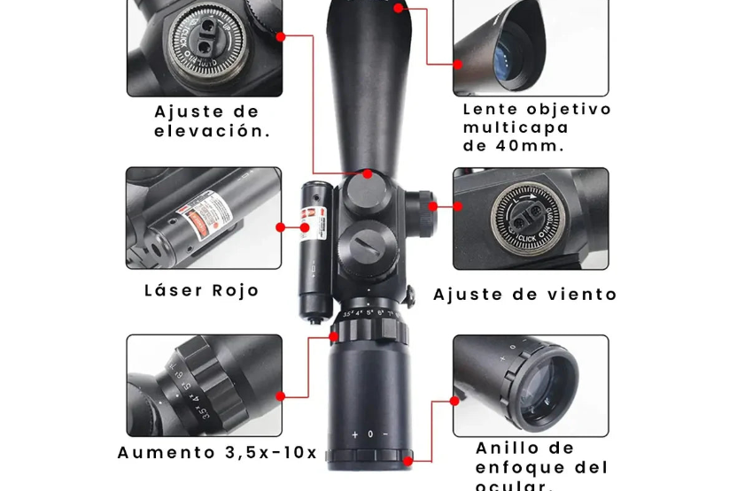 MIRA TELESCÓPICA M8 3.5-10x40 RI CON LÁSER