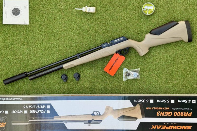 RIFLE PCP SNOWPEAK PR900 GEN3 MULTI-TIRO X9 EN POLÍMERO BEIGE