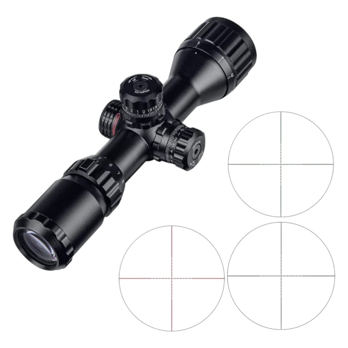Mira telescópica SPINA 3-9X32 retícula iluminada anillos qd para riel 22