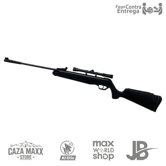 Rifle de aire comprimido CAMO lb600 polímero negro resorte cal 5.5 de 550 fps