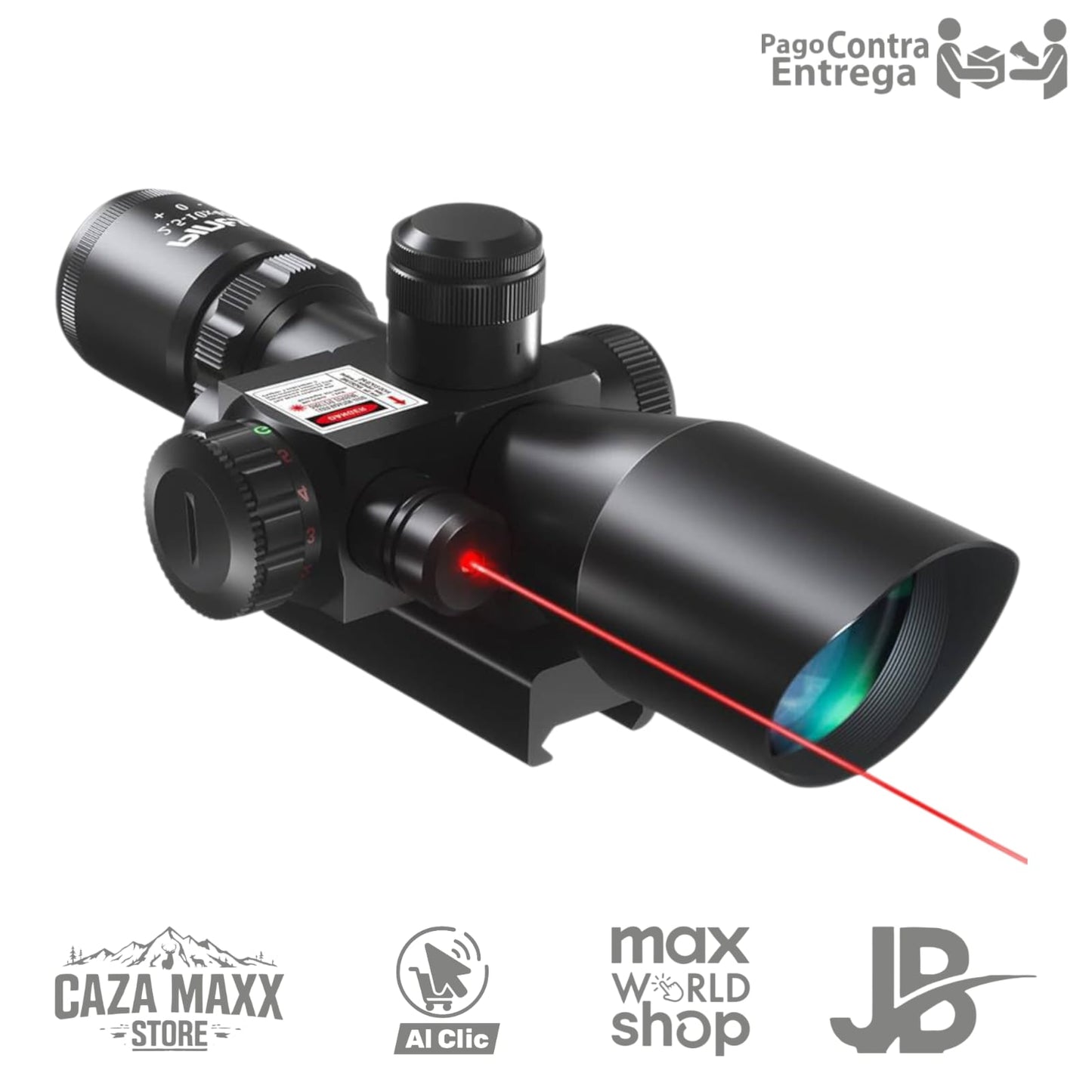 Mira telescópica ACCURATE 2.5-10X40 Láser Rojo para riel 22