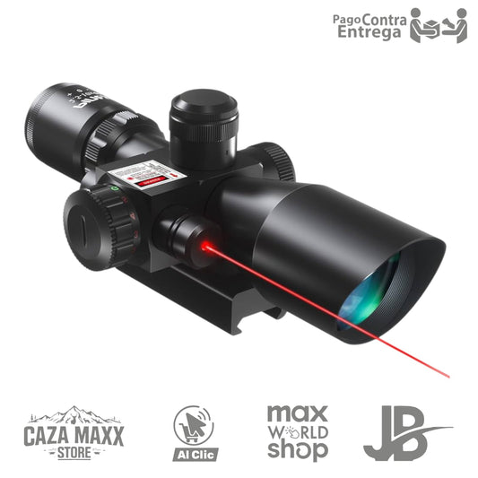 Mira telescópica ACCURATE 2.5-10X40 Láser Rojo para riel 22