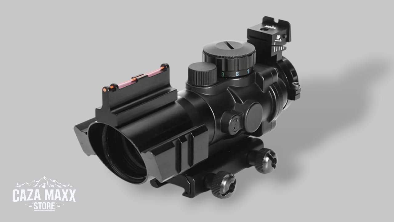 MIRA TELESCÓPICA TÁCTICA 4X32 DE RETÍCULA ILUMINADA PARA RIEL 22