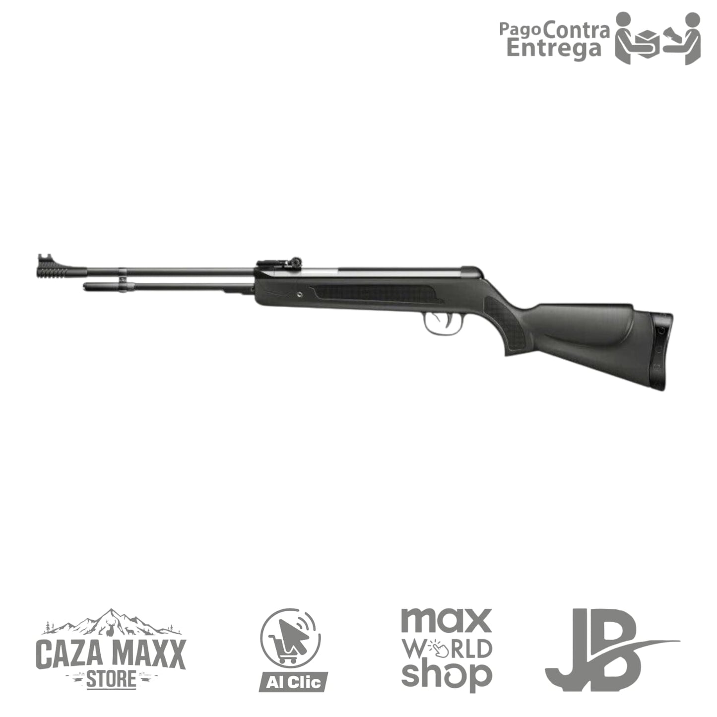 Rifle de aire comprimido CAMO b3-3 polímero negro resorte cal 5.5 de 500 fps