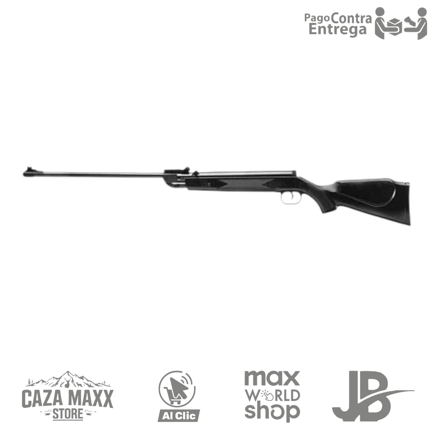 Rifle de aire comprimido CAMO b2-4 polímero negro resorte cal 5.5 de 500 fps
