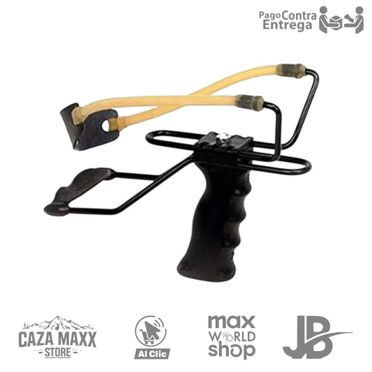 Tirachina cauchera resortera acero con con soporte