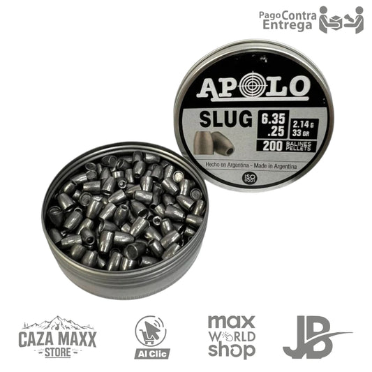 Diabolos APOLO SLUG punta plana cal 6.35/25 de 250 unidades