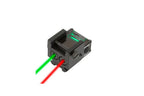 LÁSER DOBLE ROJO Y VERDE PARA RIFLES Y PISTOLAS RIEL 20mm